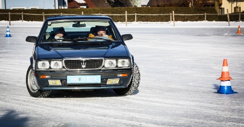 Winterdrift Kurs mit Maserati